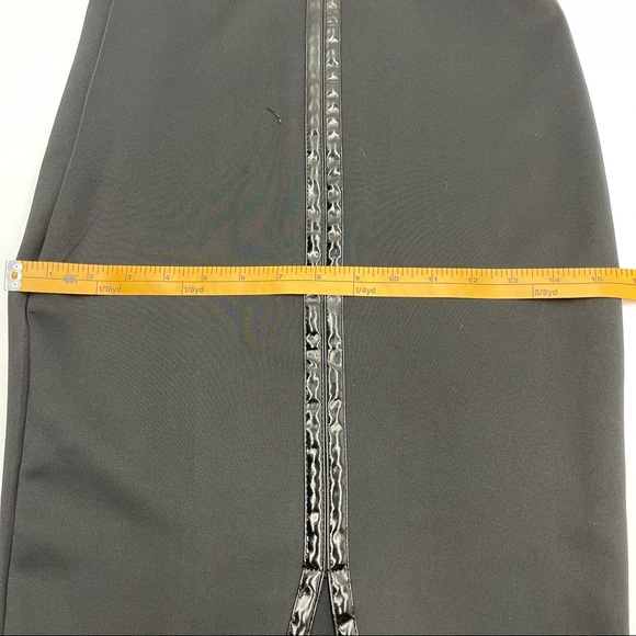 2B Bebe Black faux Leather Trim Pencil Skirt - Picture 4 of 13
